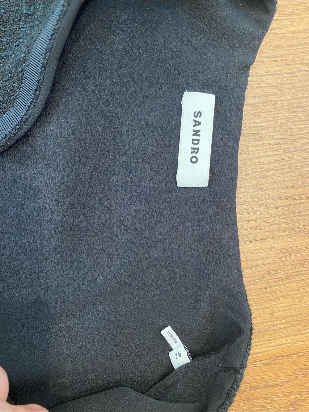 Sandro Black Button-Front Blazer Dress with Gold Buttons - Picture 5 of 7